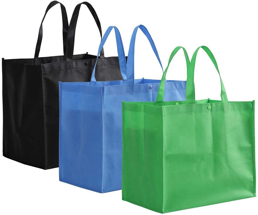 Tosnail 12 Pack Large Foldable Reusable Grocery Tote Bags Shopping Bags