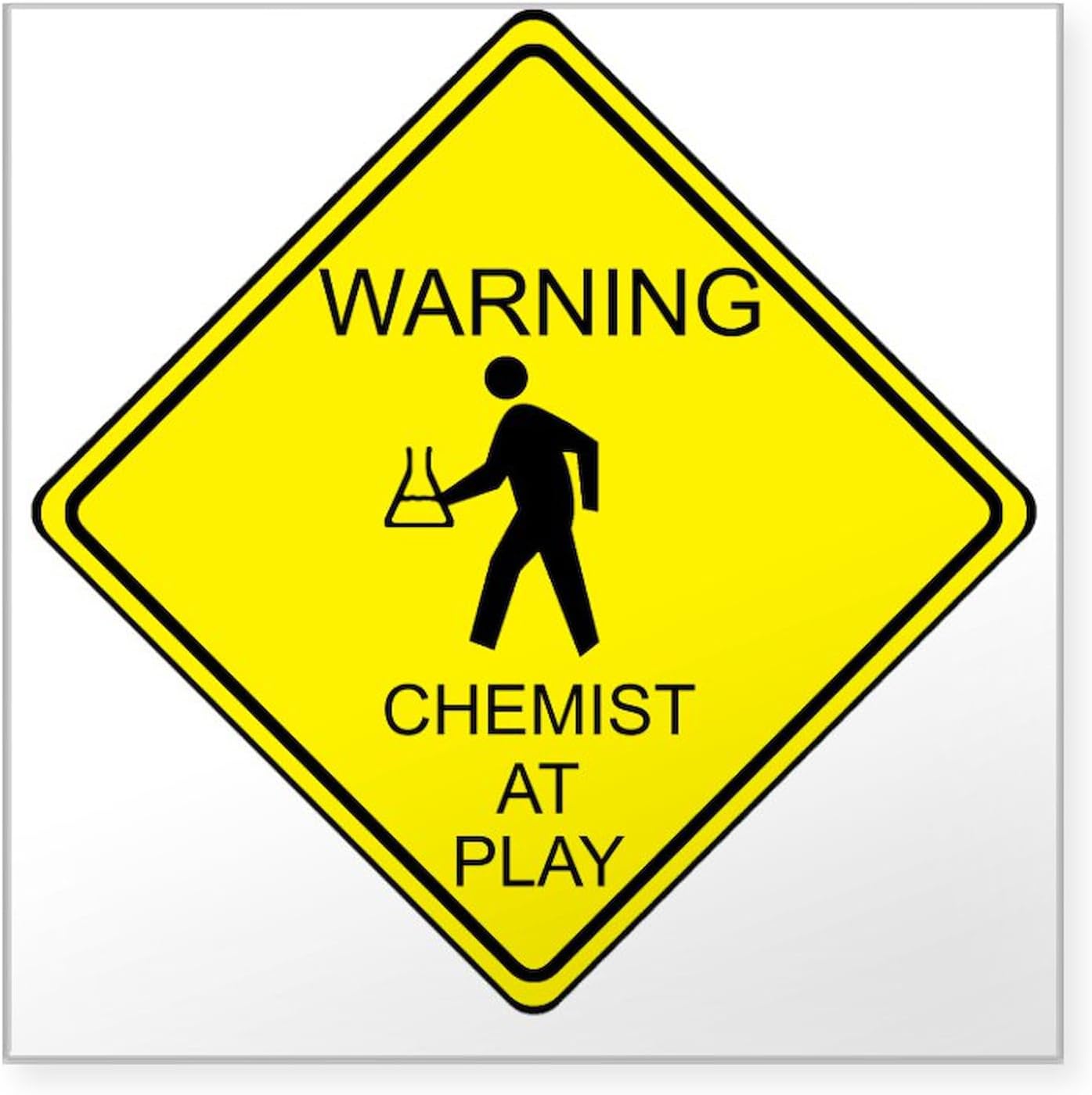 CafePress Warning Chemist at Play Sticker Square Bumper Sticker Car Decal