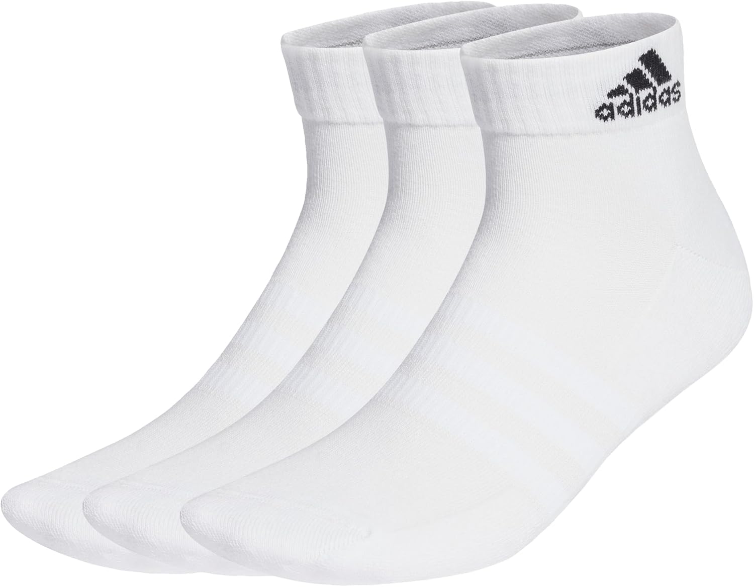 adidas Unisex Kids Cushioned Sportswear Ankle Socks 3 Pairs, Black/White, 6-7 Years