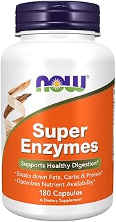 NOW Foods Supplements, Super Enzymes, Formulated with Bromelain, Ox Bile, Pancreatin and Papain,180 Capsules