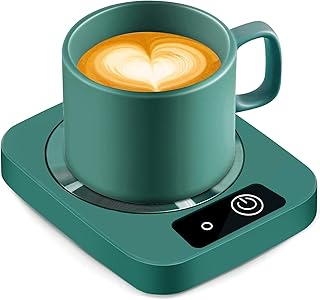 Mug Warmer for Coffee, Electric Coffee Warmer for Desk with Automatic Constant Temperature, with Aluminum Metal Panel for Heating Coffee, Beverage, Milk, Tea and Hot Chocolate (No Cup)