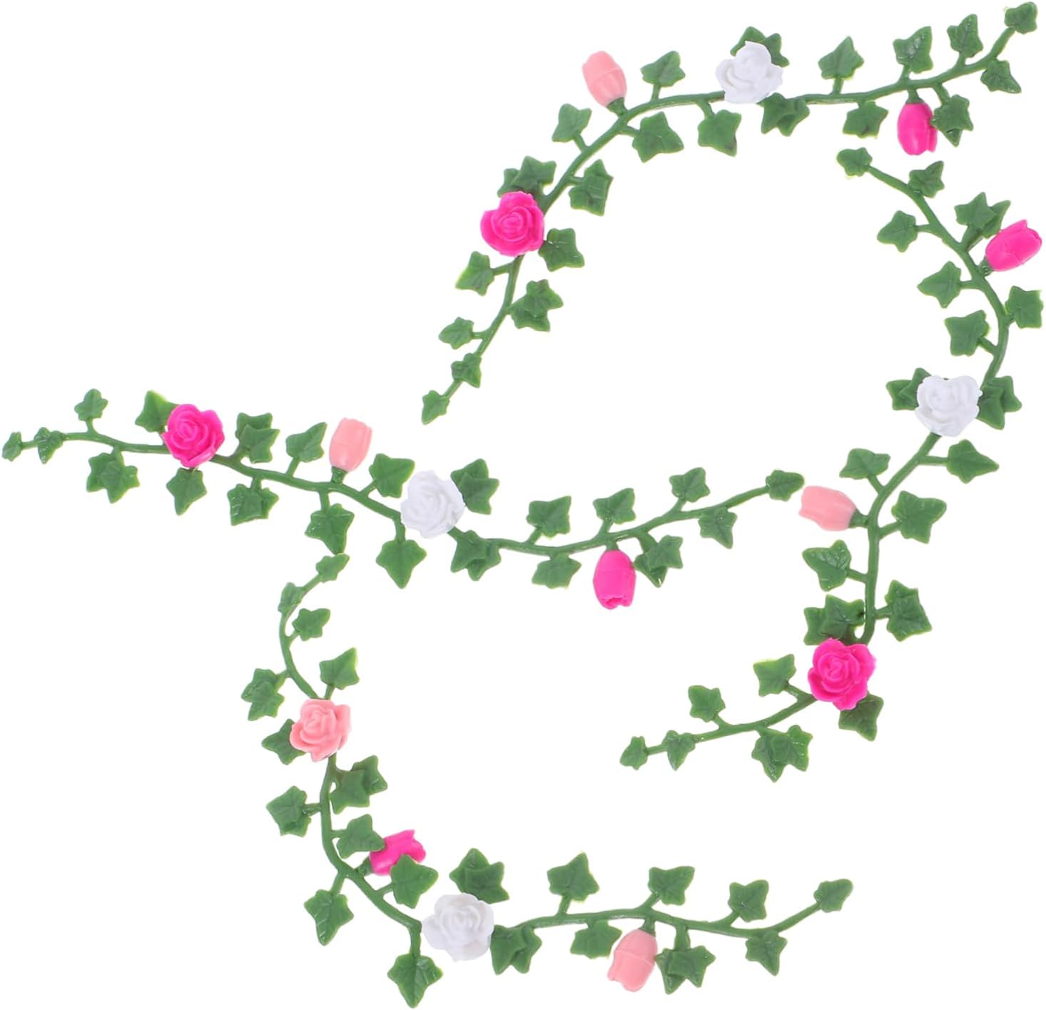 BESPORTBLE 1Set Miniature Dollhouse Artificial Flower Vines for Garden Decoration Accessories for Micro Landscape and Fairy Garden Ornaments