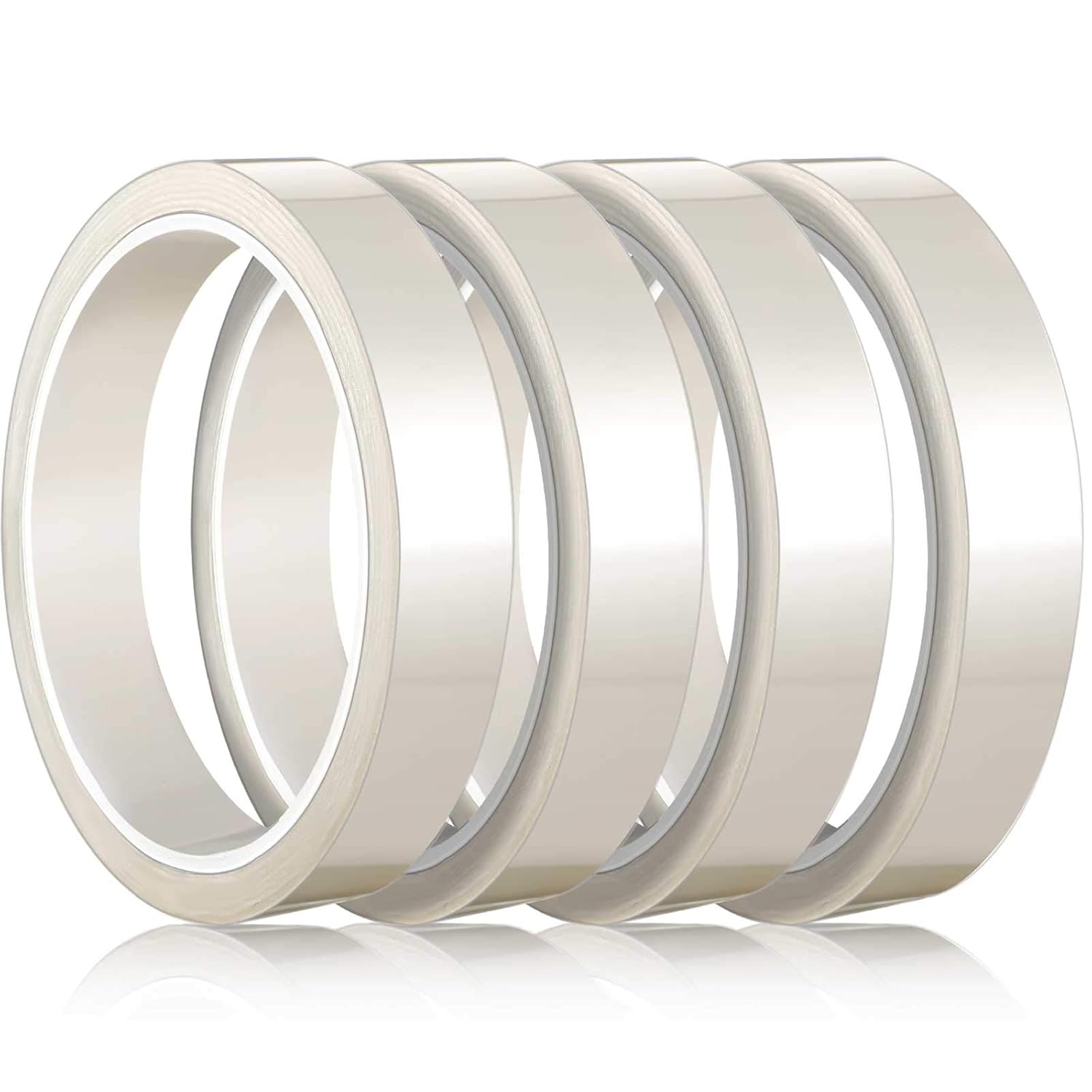 Zonon 4 Rolls 20mm x 33m 108 ft Heat Resistant Tape for Sublimation High Temp Adhesive Heat Transfer Tape Clear Vinyl Thermal Sublimation Press for Electronics Printing Circuit Board No Residue