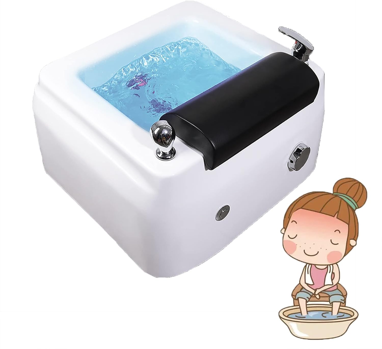 SADRIM Feet Soaking Tub,foot Soak Tub,Pedicure Foot Spa,deep Foot Bath Spa With Massage Surfing,Acrylic Pedicure Sink,foot Spa,foot Tub For Soaking Feet,Integrated Molding,with 7 Colorful Lights