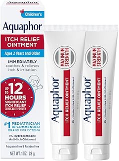 Aquaphor Children's Itch Relief Ointment, 1% Hydrocortisone Anti-Itch Ointment, 1 Oz Tube (Pack of 2)