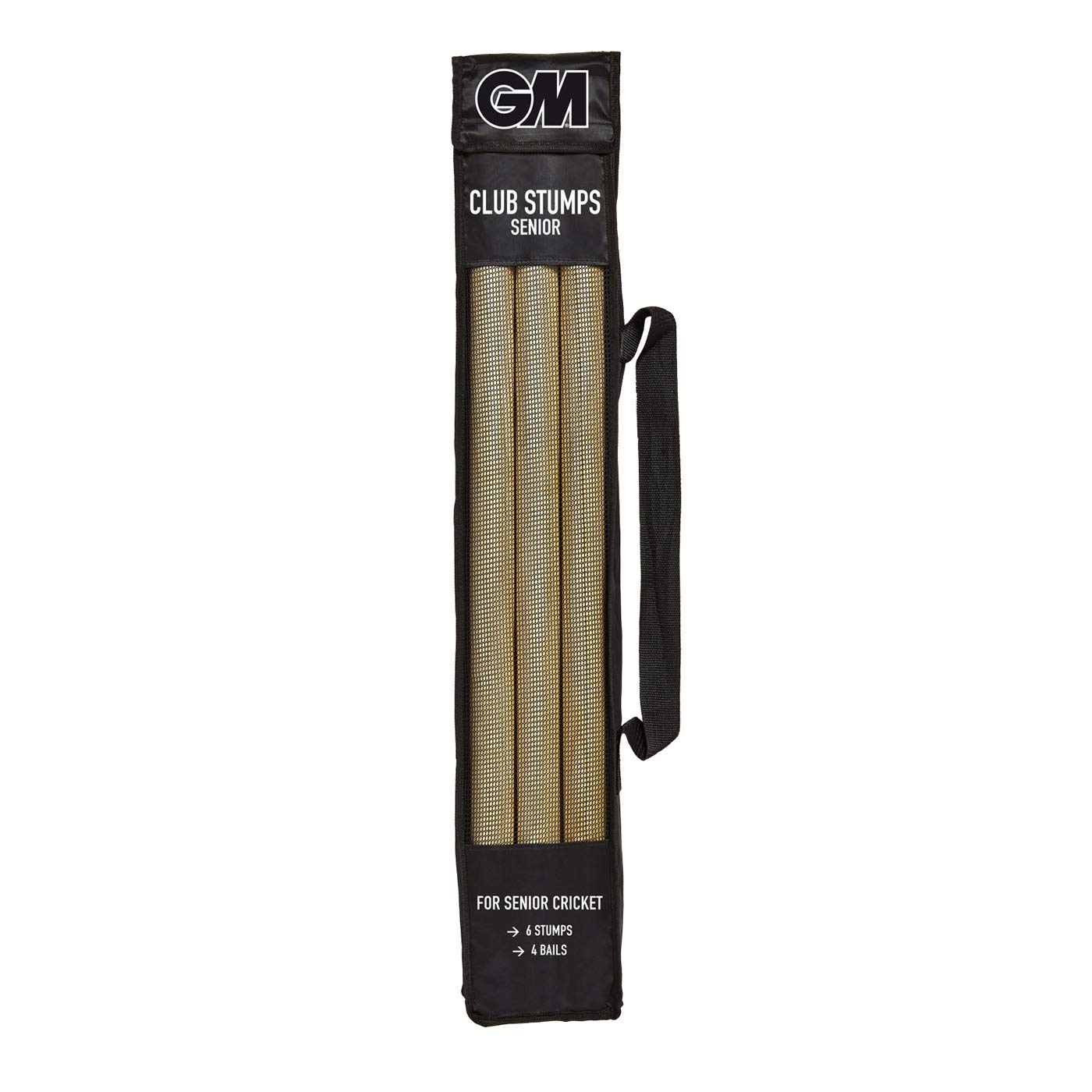 Gunn & Moore GM - Cricket Wickets 6 Stumps & 4 Bails Set - Wood - Regulation Height 28" - Carry Bag - Natural