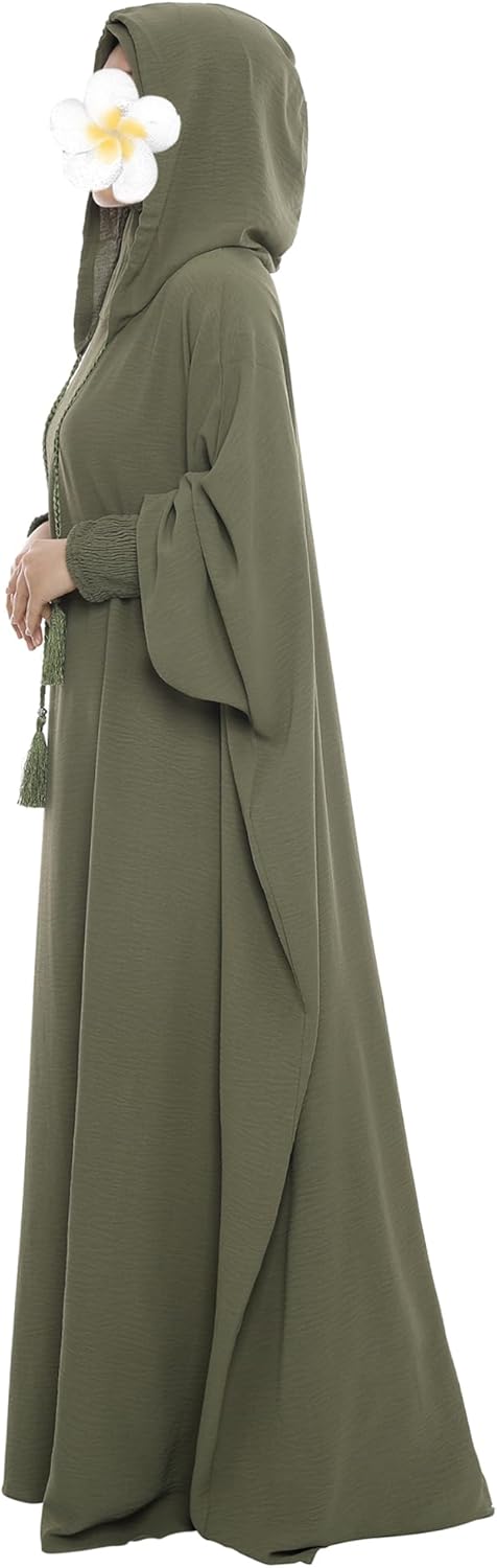 khalat Muslim Prayer Dress Abaya Solid One-Piece Hoodie Abaya Dress for Women Long Maxi Dress Islamic Dubai Jilbab