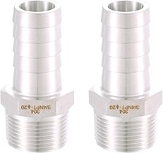 304 Stainless Steel 3/4" Hose Barb to 3/4" Male NPT Home Brew Fitting Water Fuel Air， lead-free (Pack of 2)