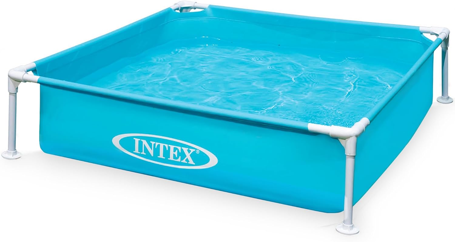 Intex 4 Foot x 12 Inch Miniature Durable Vinyl Outdoor Above Ground Frame Kiddie Swimming and Teaching Baby Pool for Ages 3 and Up, Blue