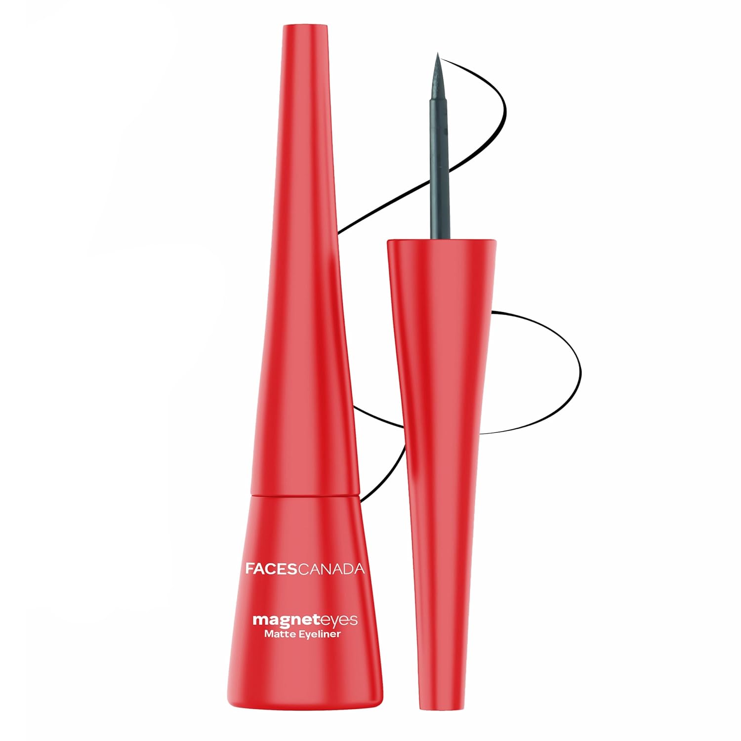 Faces Canada Magneteyes Matte Eyeliner | Smudge-Proof Liquid Eyeliner with Precision Tip | Bold Black Color, Fade-Resistant, Quick-Dry, Long-Lasting Eye Makeup | 0.27 Fl Oz (8ml)