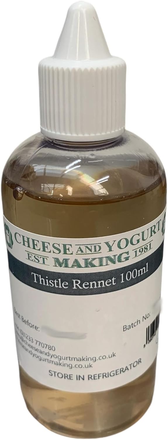 Cheese & Yogurt Making Vegetarian Rennet Thistle - 100ml, Plant-Based Coagulant for Goat, Sheep & Cow’s Milk, Ideal for Soft, Hard & Lactic Cheeses, Natural Enzyme for Intense Flavour & Creamy Texture
