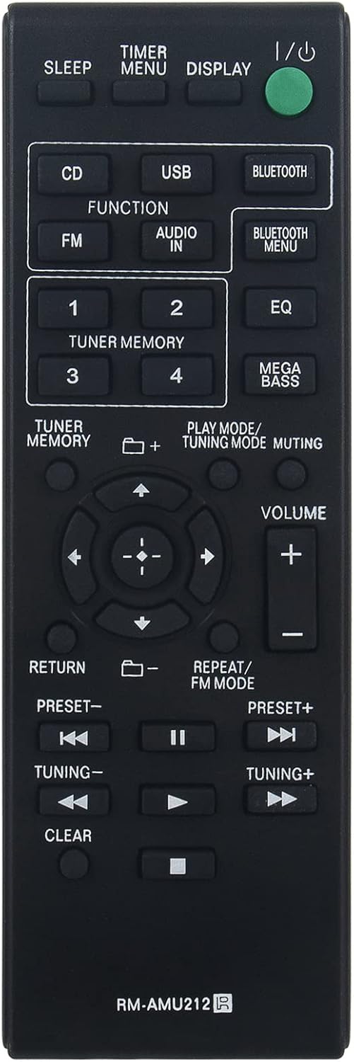 RM-AMU212 Sub RM-AMU213 Replacement Remote Control fit for Sony Home Audio System CMT-X3CD CMT-SBT20 SS-SBT20 HCD-SBT20