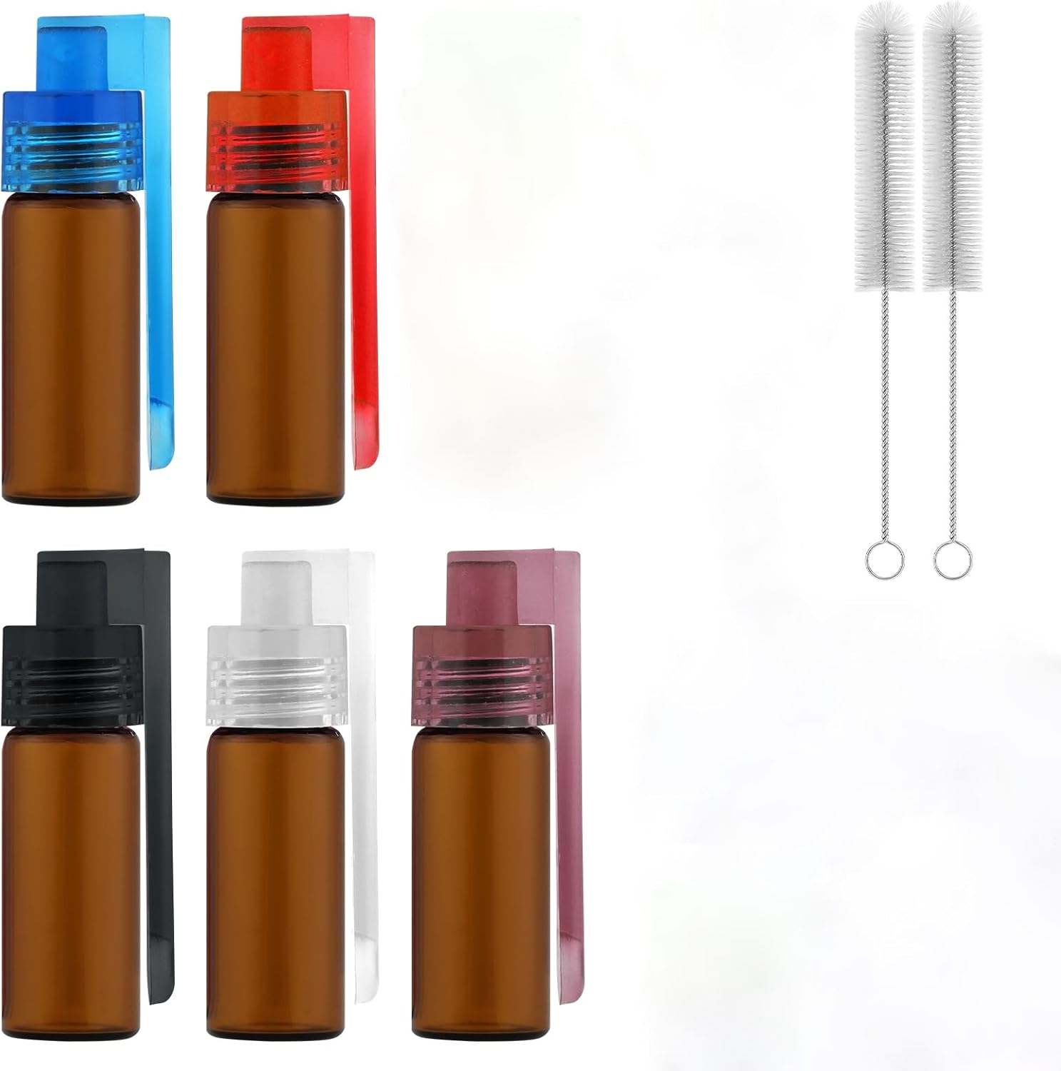 5 PCS Spice Containers with Spoon, Mini Bottle Spice Dispenser, Travel mini spice storage containe for Outdoor & Camping