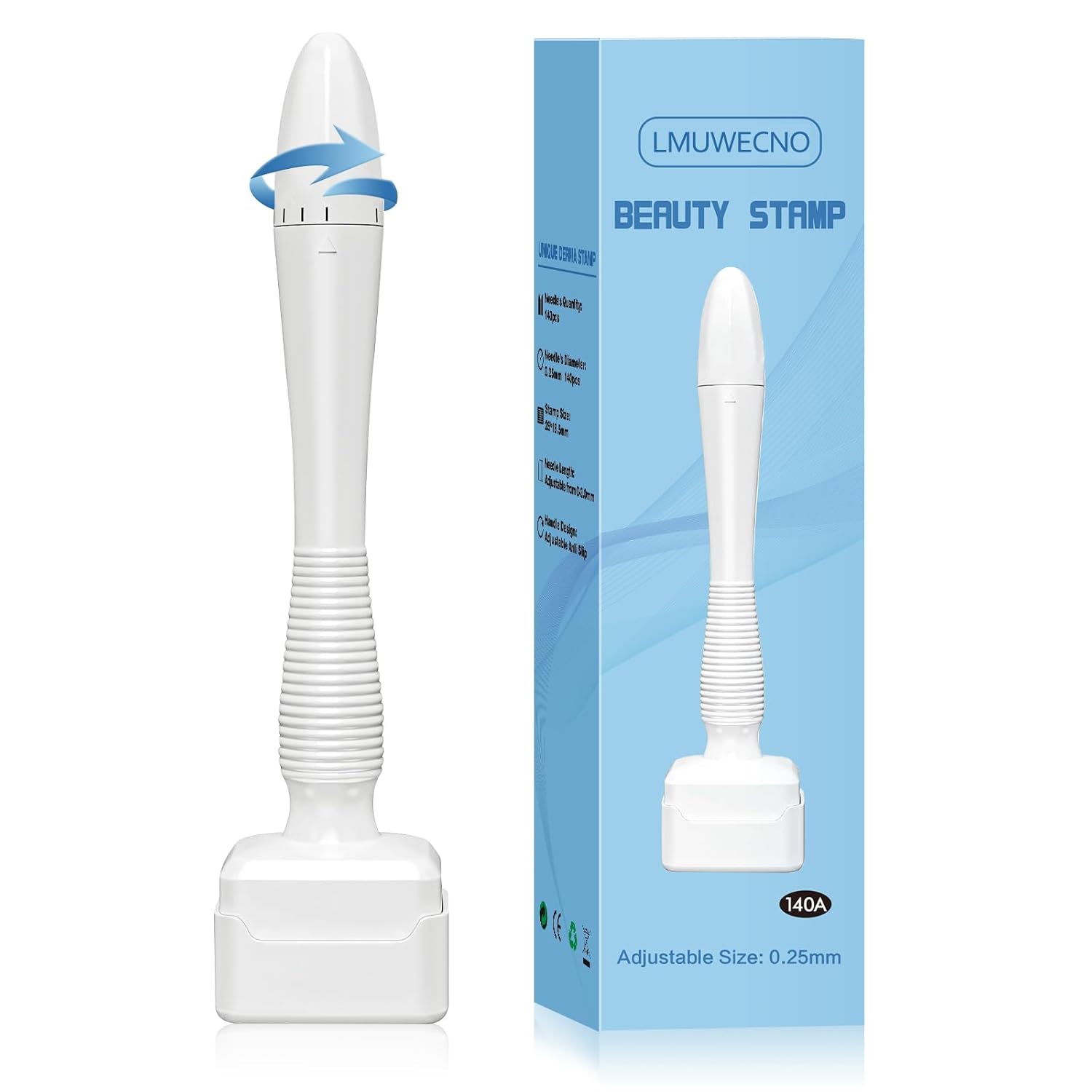 Beauty Derma Stamp, Professional Microneedling Stamp 0.25 mm, DermaStamp for Men Women Home Use