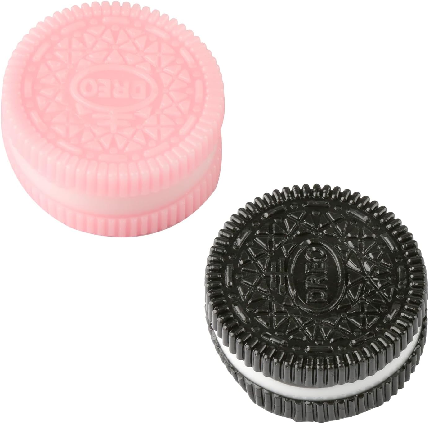 Bojueshaw 2PCS Oreo Squeeze Toy - Cookie Stress Relief Toy for Office and School, Cute Design with Safe Materials for Squishy Fun and Pressure Relief(Black+Pink)