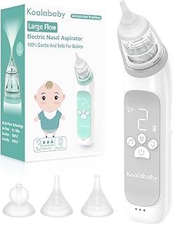 Large Flow Electric Nasal Aspirator, Newest Nose Sucker for Baby, Nose Cleaner for Toddlers with 3 Suction Levels, Soothing Music and Light