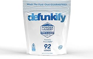 DEFUNKIFY Powder Laundry Detergent | Free and Clear Laundry Detergent Powder w/Odor Crushing & Stain Removing Washing Detergent | EPA Safer Choice - 92 Loads (55 oz) - For Activewear & All Laundry
