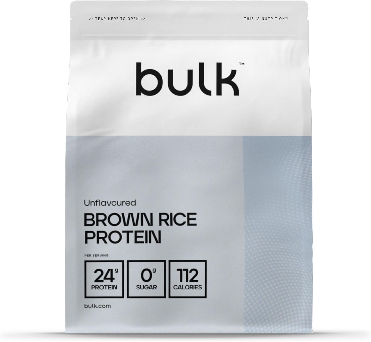 Bulk Brown Rice Protein Powder, Vegan Protein Shake, Unflavoured, 1 kg, Packaging May Vary