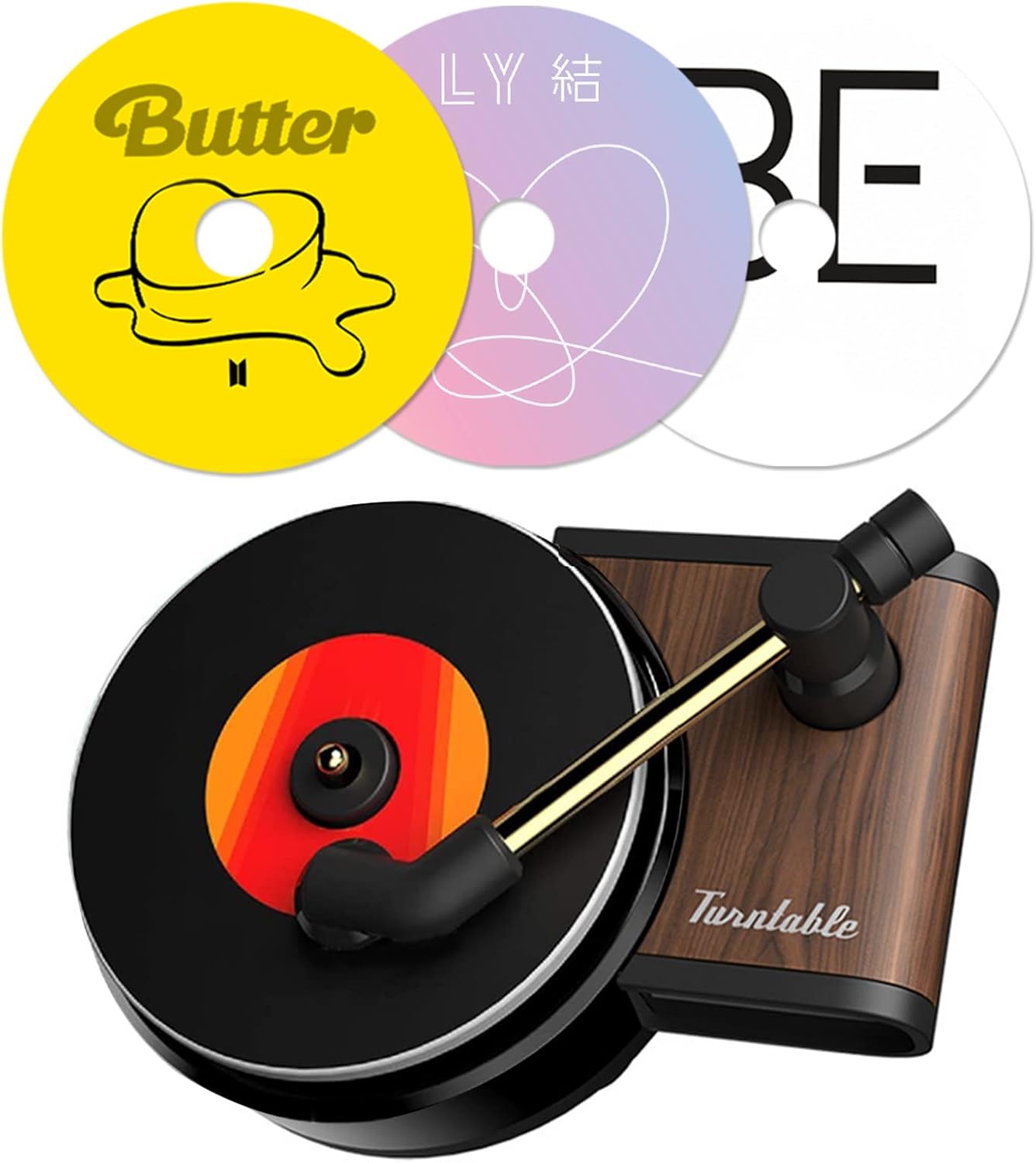 BTSS Car Vent Clip Aromatherapy Fragrance Diffuser, Air Diffusers Freshener, Car Record Player Design Turntable Perfume Vent Outlet (pink-3pcs)