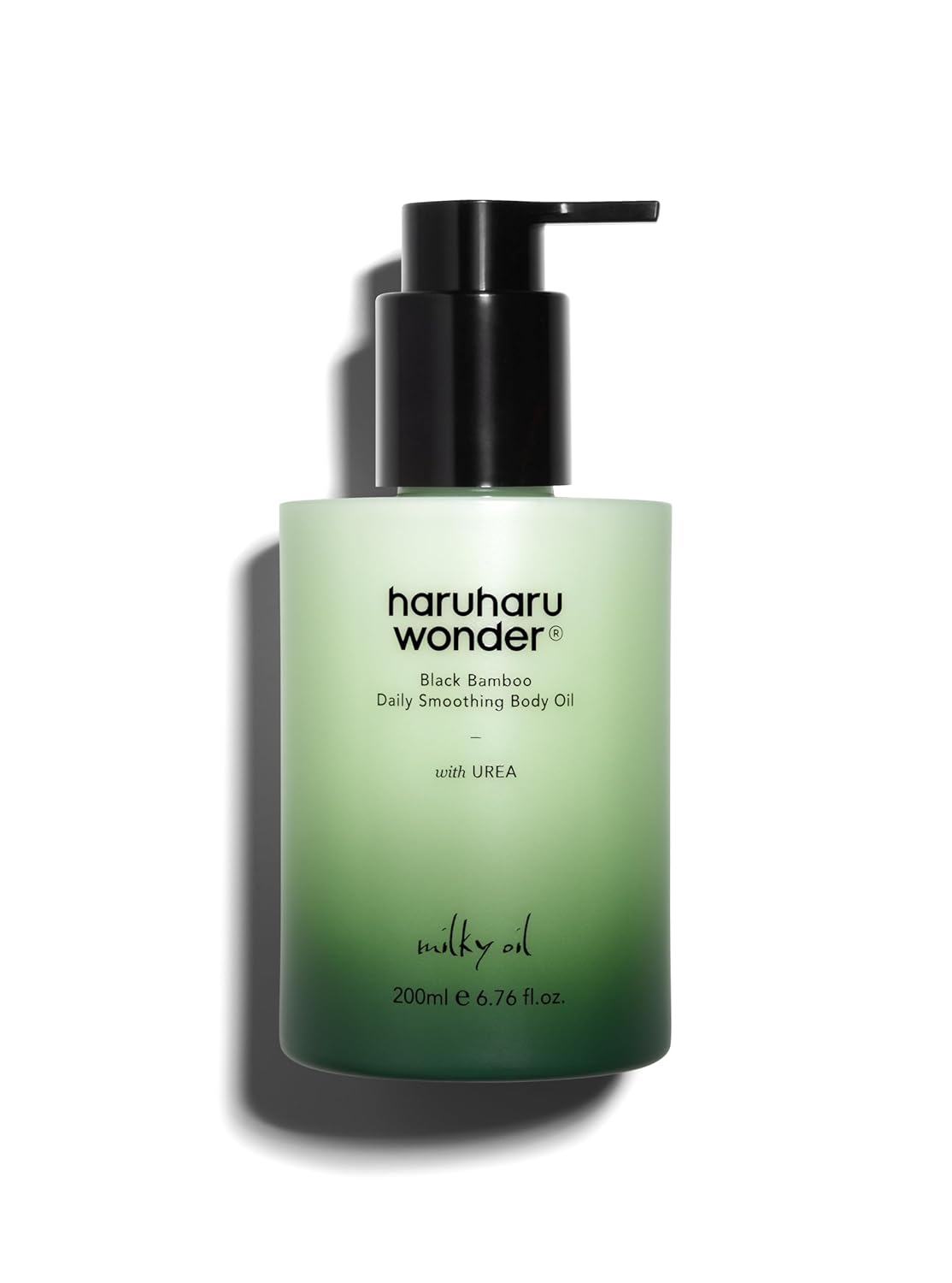 HARUHARU wonder Black Bamboo Daily Smoothing Body Oil, 6.76 fl oz, Fast Absorption, Lightweight, Non-Greasy, Deeply Hydrating, Locks in Moisture, Softens & Nourishes Skin, With Almond & Argan Oil