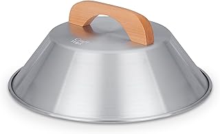 Craft Wok Dome Lid for 14-Inch Woks Traditional Dome Shaped with Wooden Handle Cover for 14 inch Woks Asian Cookware Aluminum / 732W3