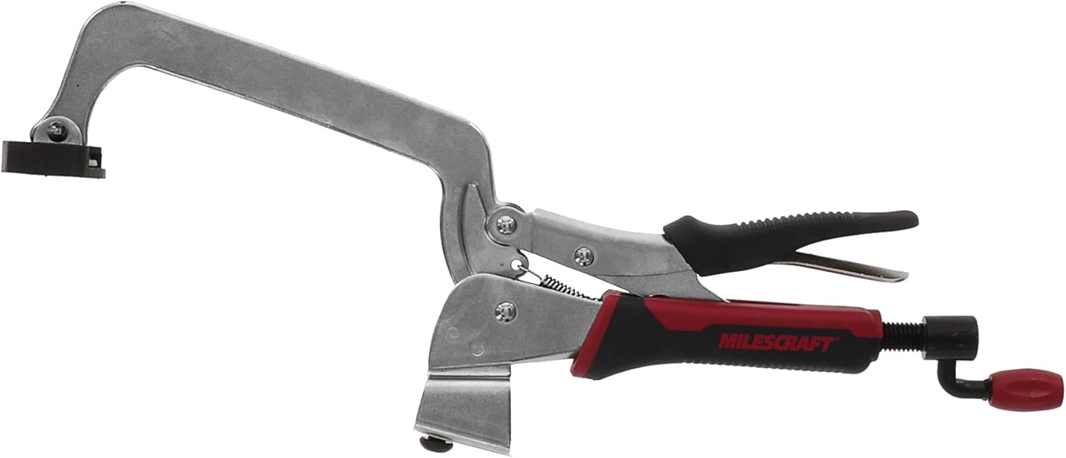 Milescraft 4007 6in Bench Clamp – Heavy Duty Hold Down Clamps with Non-Marring Rubber Pad for Use with T-Tracks, Clamp Tables & Clamping Plates on Different Woodworking Projects