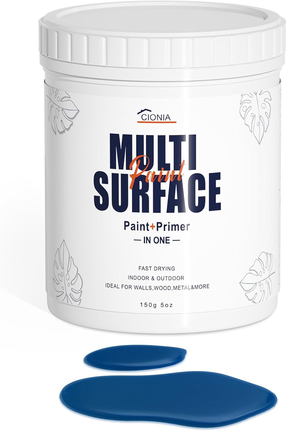 All-in-One Paint, 5 Oz - Furniture and Cabinet for Interior/Exterior - No Sanding, Quick Drying - Water Based Multi Surface for Wood, Walls, Metal, and More - Prince Blue