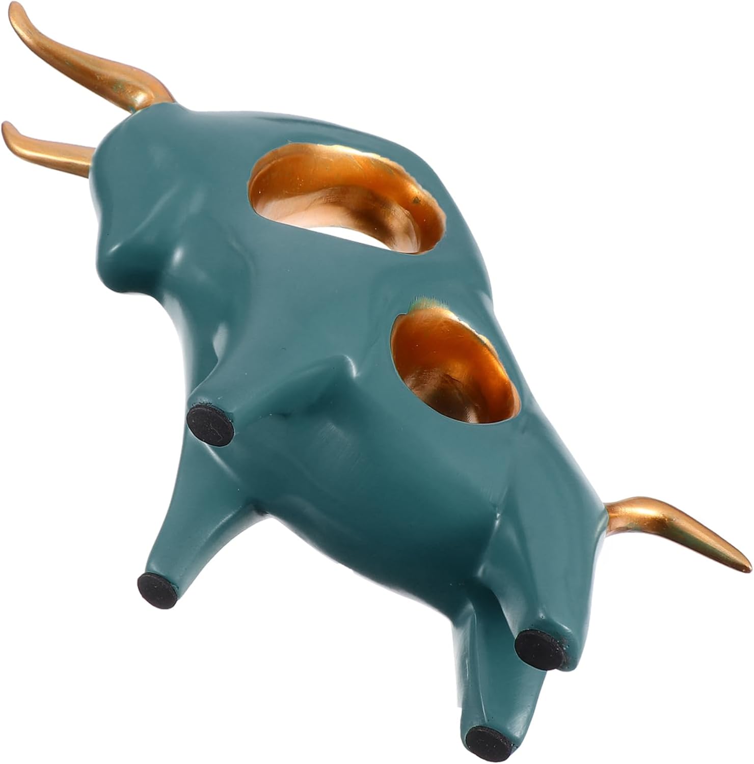 VINTORKY 1Pc Cartoon Bull Ornament Creative Resin Ox Figurine for Home Office and Desktop Decor Unique for Friends and Colleagues Craftsmanship Green Color