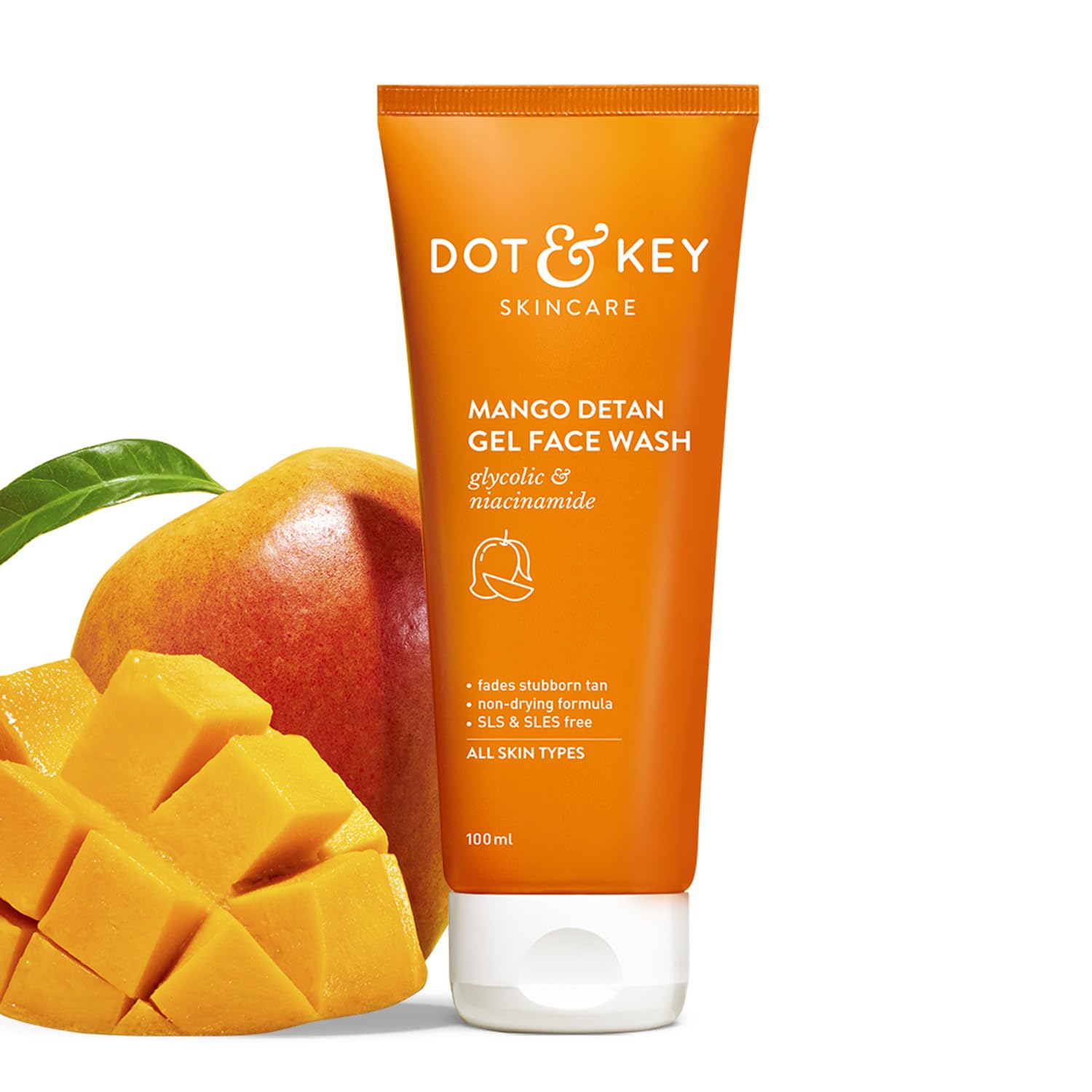 Dot & Key Mango Gel Face Wash, Gentle Cleansing Face Wash for Daily Use, | 3.38 fl oz