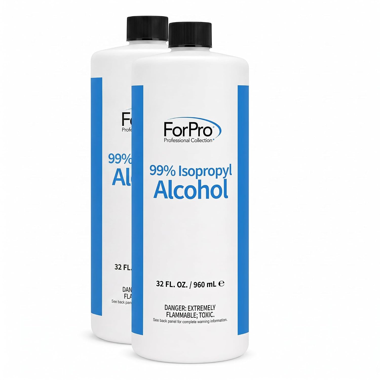 ForPro Professional Collection 99% Isopropyl Alcohol (IPA), Pure & Unadulterated Concentrated Alcohol, 32 Ounces (Pack of 2)