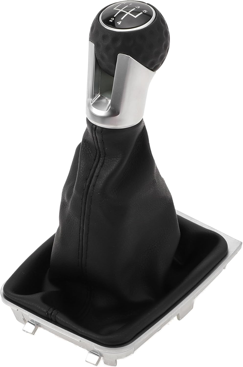 INFINAUTO 5 Speed Manual Gear Shifter Knob with Cover, Gearbox Stick Shifter Lever Knob for VW Golf MK7 GTI GTD 2013-2018 Plastic Faux Leather Black, 1 Pc