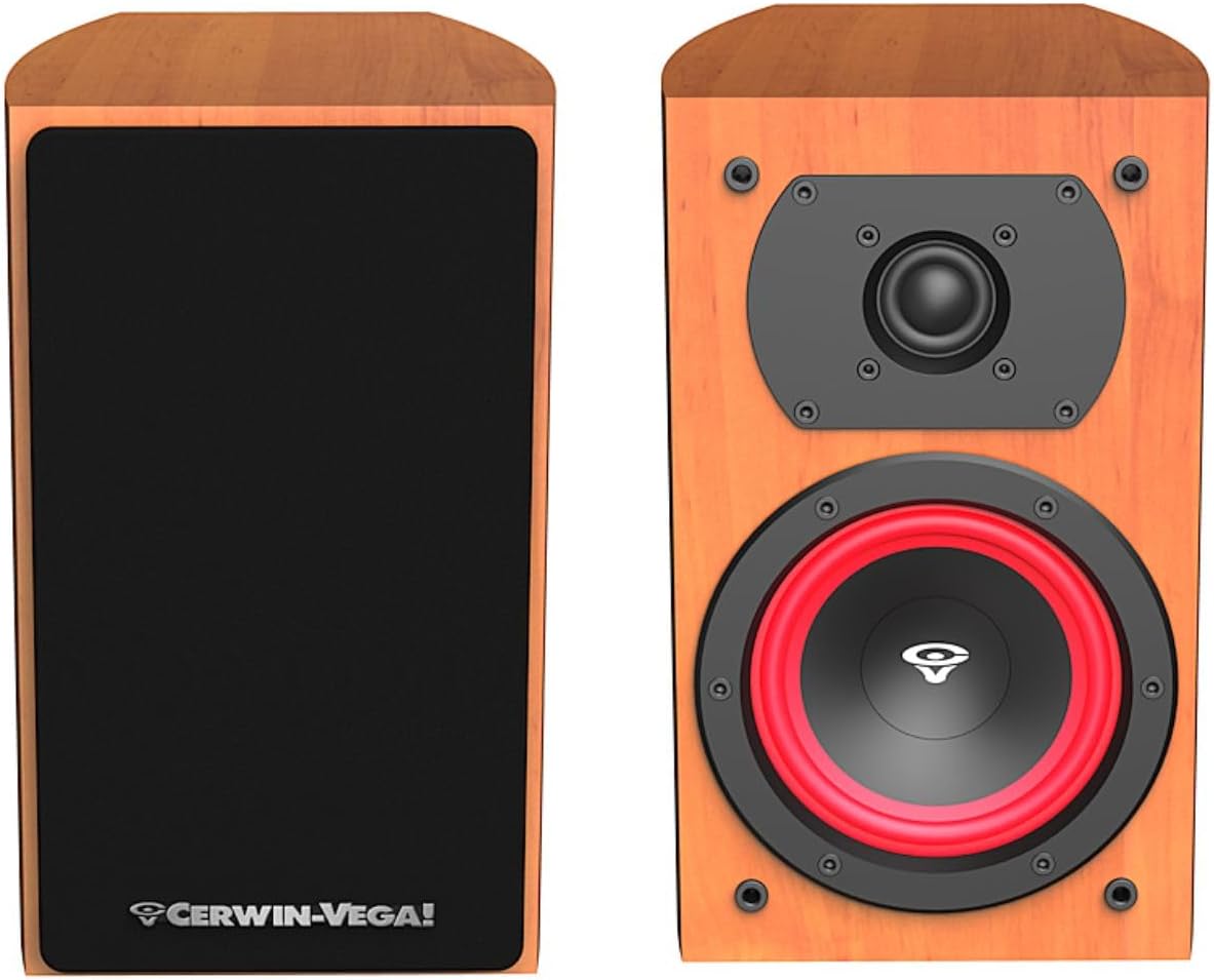 CERWIN-VEGA! Home Audio LA165 6.5" 2-Way Bookshelf Speakers (Cognac)