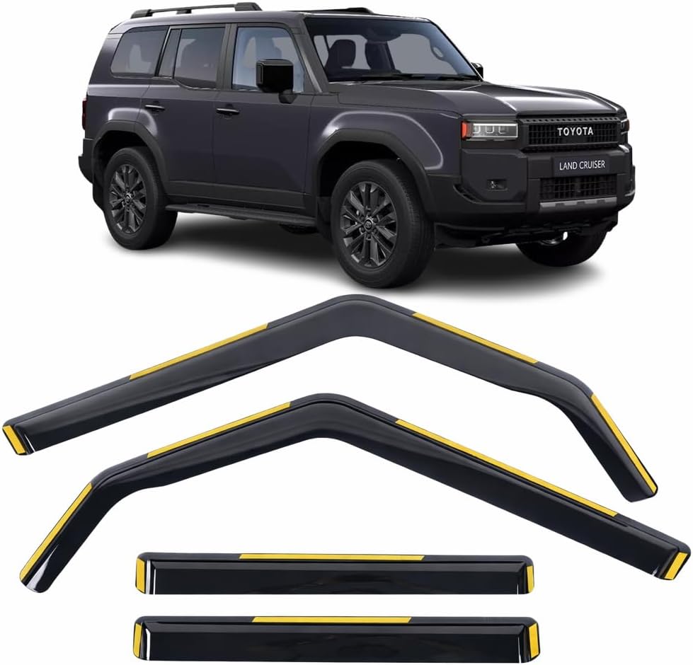 Set Of 4 Wind Deflectors For TOYOTA LAND CRUISER Prado 2025 2026 2027 In-Channel Acrylic Side Window Visors-Smoke Tinted Sun & Rain Guards Reflectors Fits Land Cruiser 250.