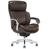 Serta iComfort i6000 Series Big & Tall Ergonomic Bonded Leather High-Back Executive Chair, Brown/Silver