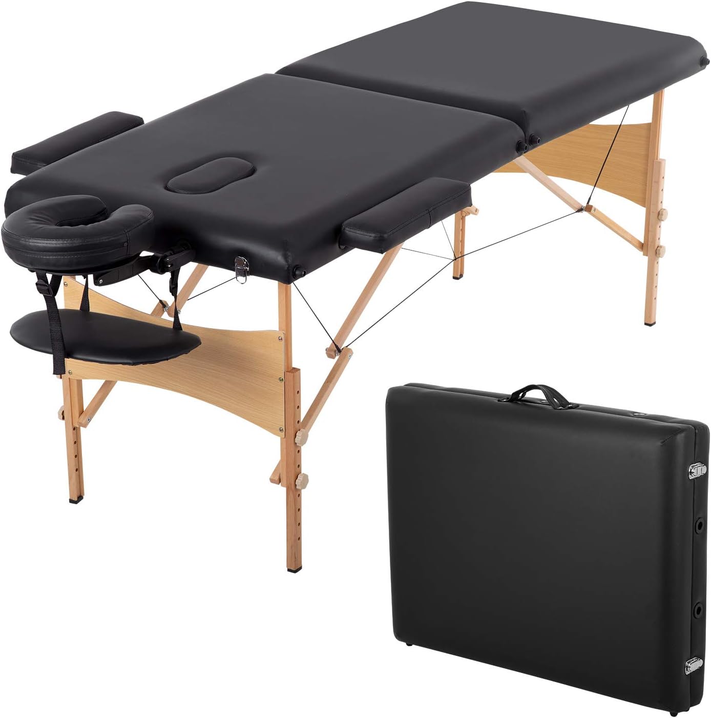 BestMassage Massage Bed Portable Folding Massage Table 28" Wide,Black