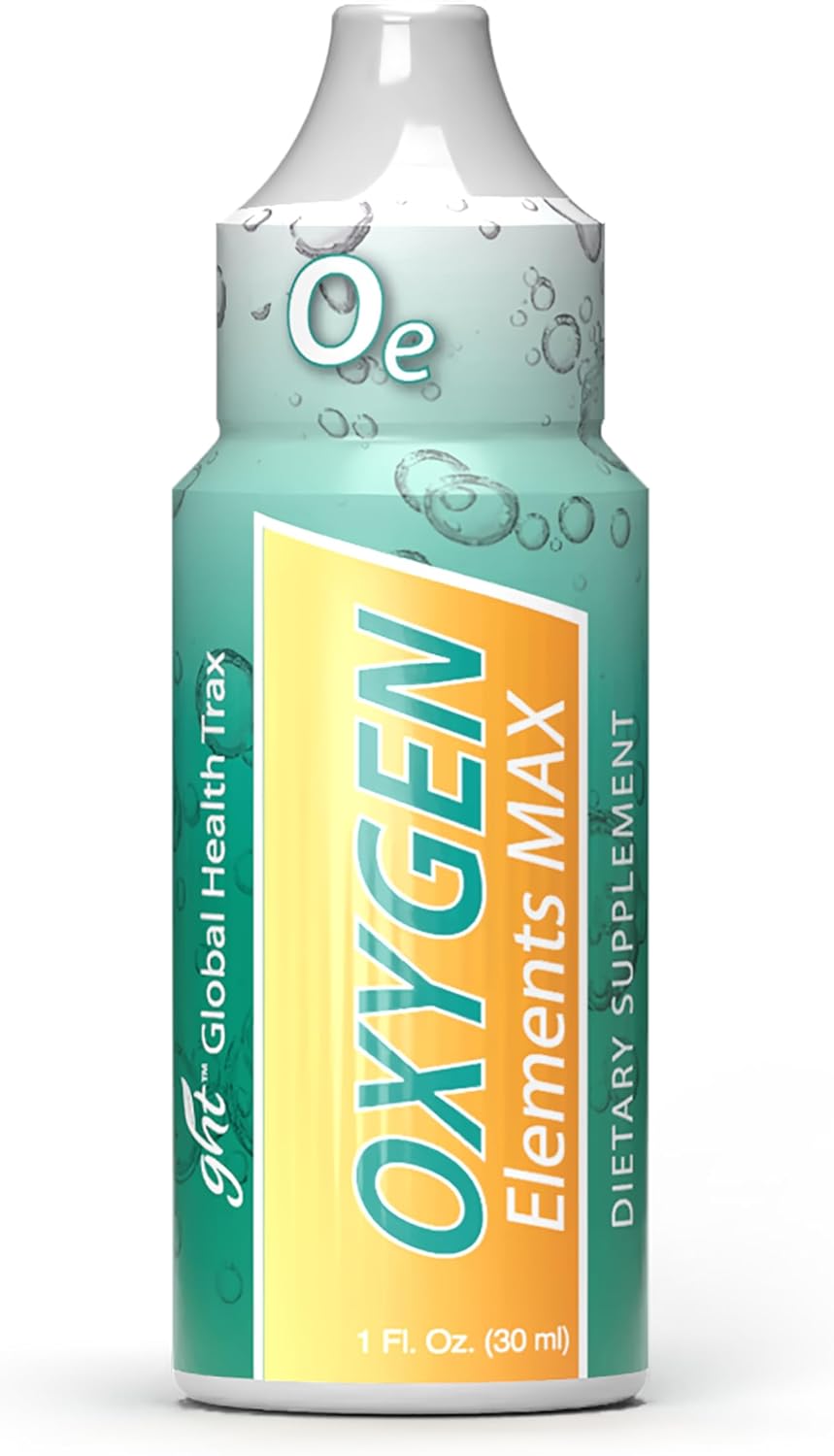GHT Oxygen Elements Max Liquid Oxygen Drops in 1 Ounce Bottle, Portable Supplement – Bolster Endurance and Stamina, Cleanse Cells