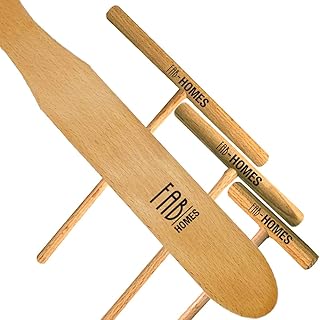 Duaah's Collection Fab Homes | Crepe Spreader & Spatula Kit | Natural Beechwood | 14-inch Spatula | 3.5 - 5 - 7 inch Spreaders | Elegant Finish | Crepe Spreader | Home Kitchen | Breakfast Pancakes