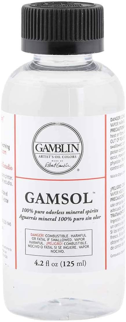 Gamblin Gamsol Odorless Mineral Spirits Bottle, 4.2oz