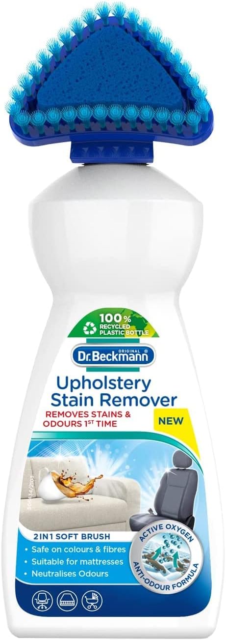 Dr. Beckmann Upholstery Stain Remover | Removes Even Stubborn Stains and odours from Sofas, car Seats etc. | Incl. applicator Brush | 400 ml