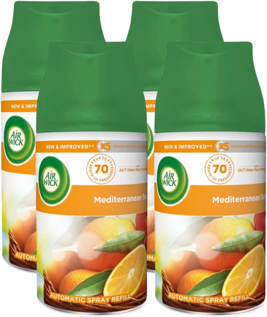 4 x Air Wick Freshmatic Automatic Spray Refill 250ml - Mediterranean Sun