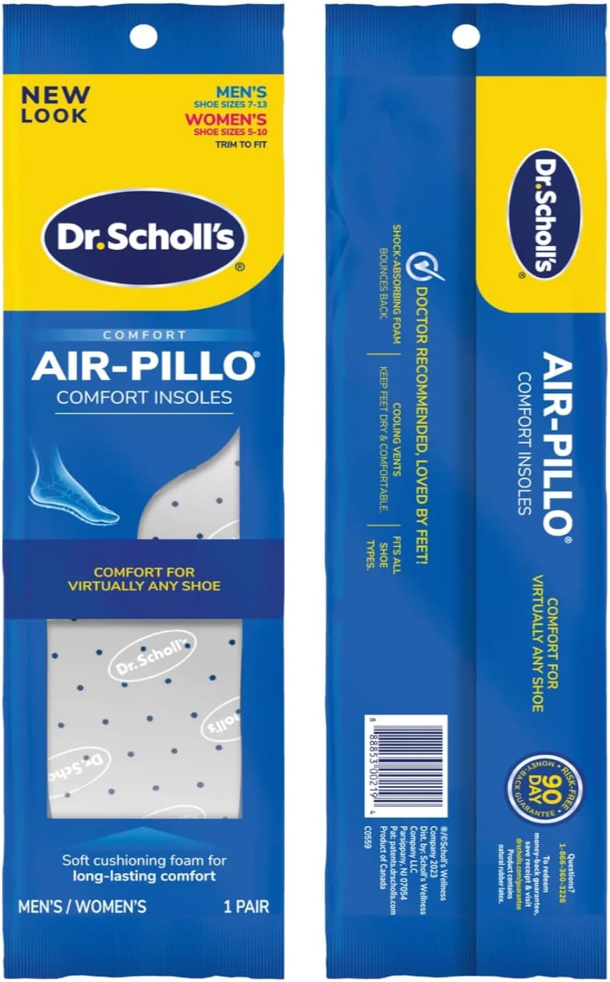 Dr. Scholl's Insoles Air-Pillo Cushioning - 3 Pairs (Men's Sizes 7-13 & Women's Sizes 5-10)