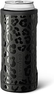 BrüMate Hopsulator Slim Double-walled Stainless Steel Insulated Can for 12 Oz Slim Cans (Onyx Leopard)