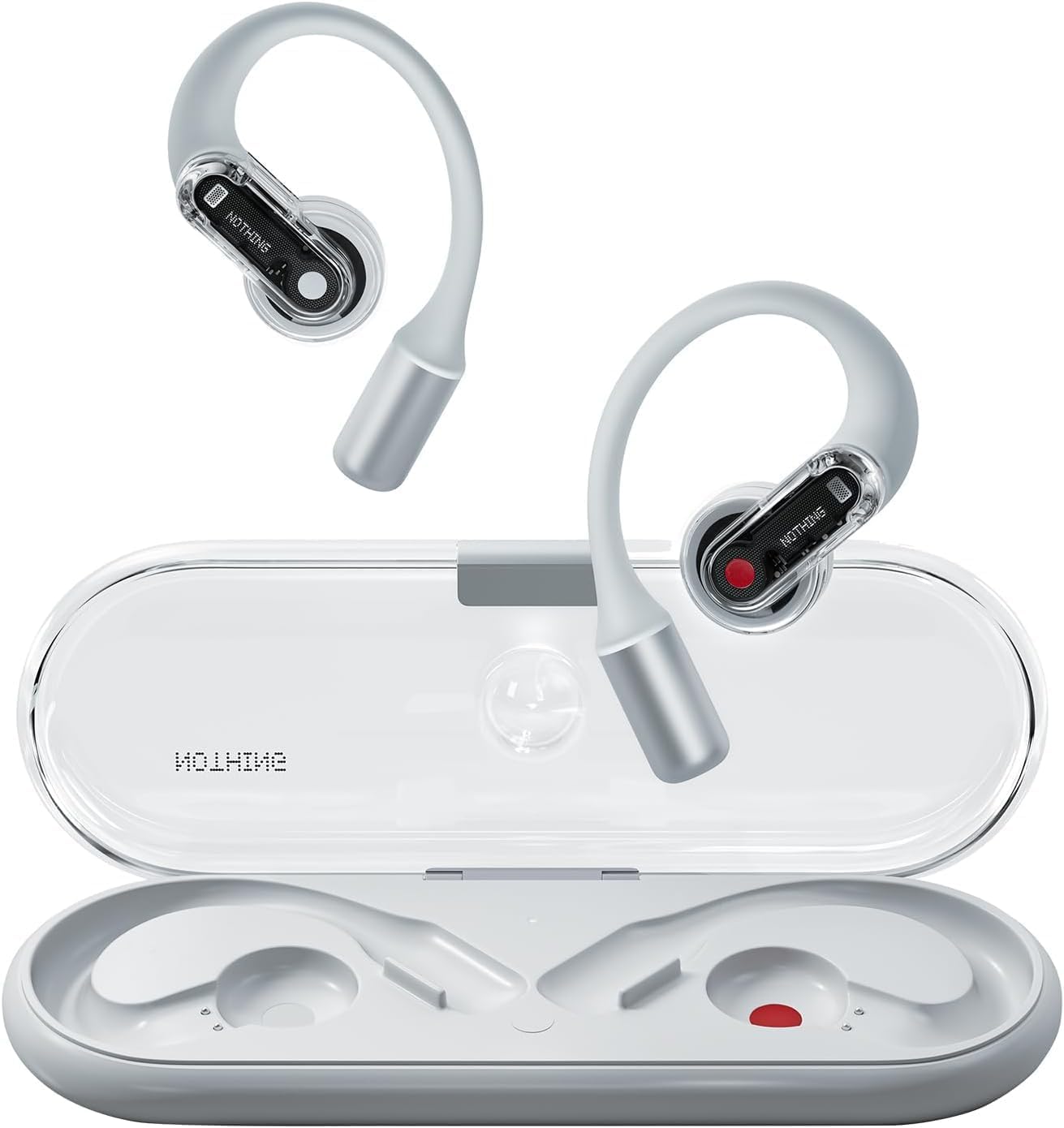 Nothing Ear (Open) Open Ear Headphones, Ultra-Light with Adjustable Earhooks, Multipoint Connection Bluetooth Earbuds, Clear Voice Technology for AI Calls, IP54, Fast Charging, ChatGPT Supported