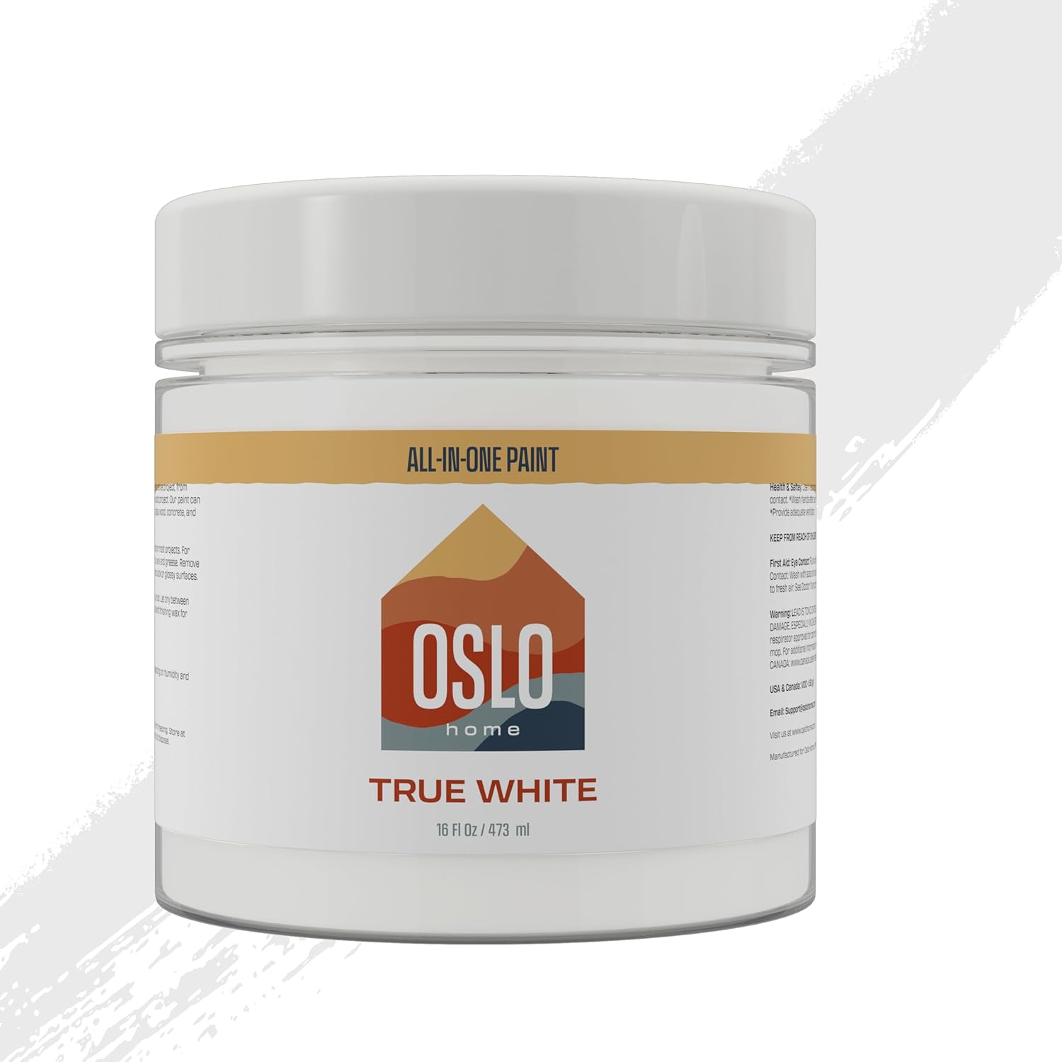 All In One Paint, ‎True White, Pint (16oz), Matte, no Sanding, for Refinishing Furniture, Cabinets