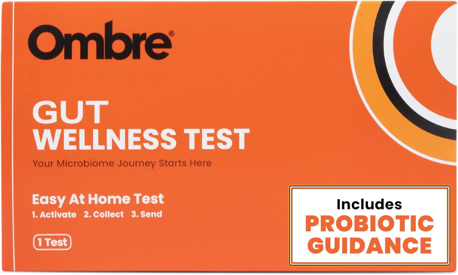 Ombre Gut Health Test Kit - Probiotic Recommender at Home Test for Women & Men - Detailed Custom Gut Microbiome Analysis for Digestive, Immune and Mental Health with Food Suggestions