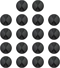 18 Pack Mini Cable Clips, Znben Cord Organizer Holder Adhesive Cord Management Charger Wire Holder Clips for Desk, Home, Office, Car, Cubicle, Nightstand - Black