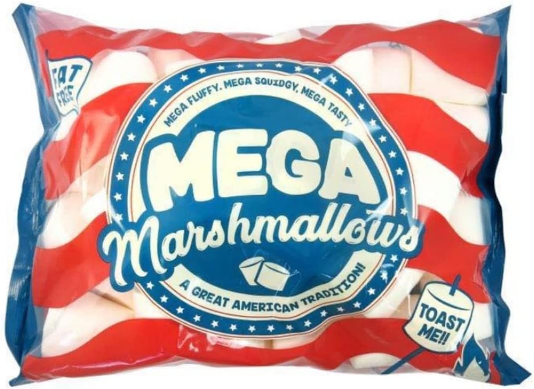 Mega Marshmallow Pack 550g- Tasty, Fluffy, Extra Large Fat Free. Smores & Roasting Pack of 1 (550g x 1)