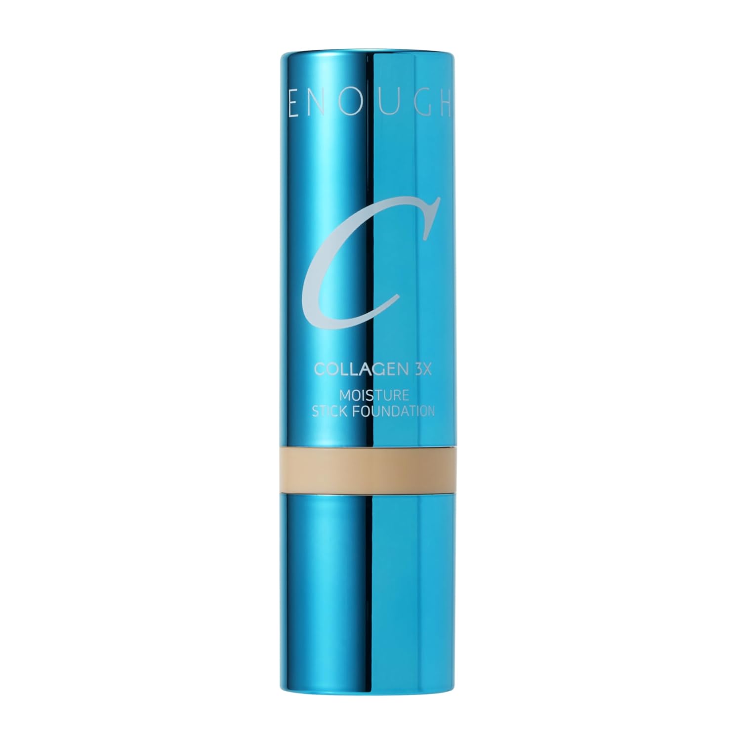ENOUGH Collagen 3X Moisture Stick Foundation with Brush, Full Coverage Tinted Sunscreen for Face, Long-Lasting Korean Makeup, Perfect Тinted Мoisturizer with SPF 50+ (#21N Clear Beige, 0.49 oz / 14g)