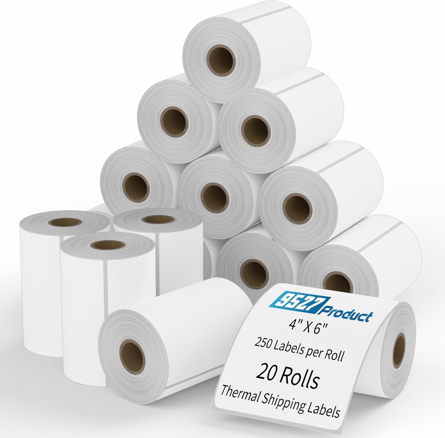9527 Product 4x6 Blank Direct Thermal Shipping Labels for Zebra 2844 Zp-450 Zp-500 Zp-505,Eltron Printer,250 Labels/Roll,Total 20 Rolls