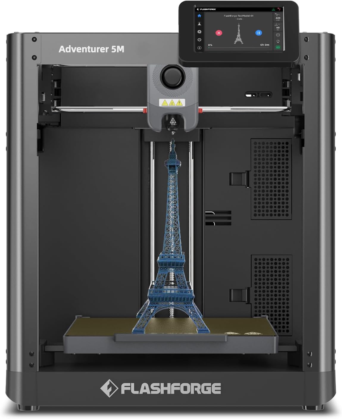 Flashforge Adventurer 5M 3D Printer, 600mm/s High-Speed 3D Printer with Auto Leveling, Quick Release Nozzle and PEI Plate, 8.7 x 8.7 x 8.7in